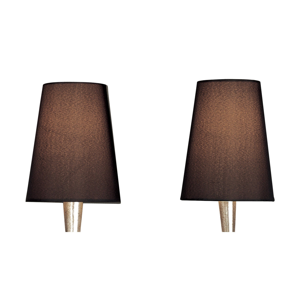 Paola 2 Light Wall Light - Silver With Black Shades