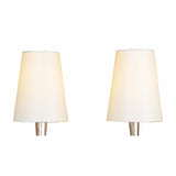 Paola 2 Light Wall Light With Switch - Silver With Cream Shades
