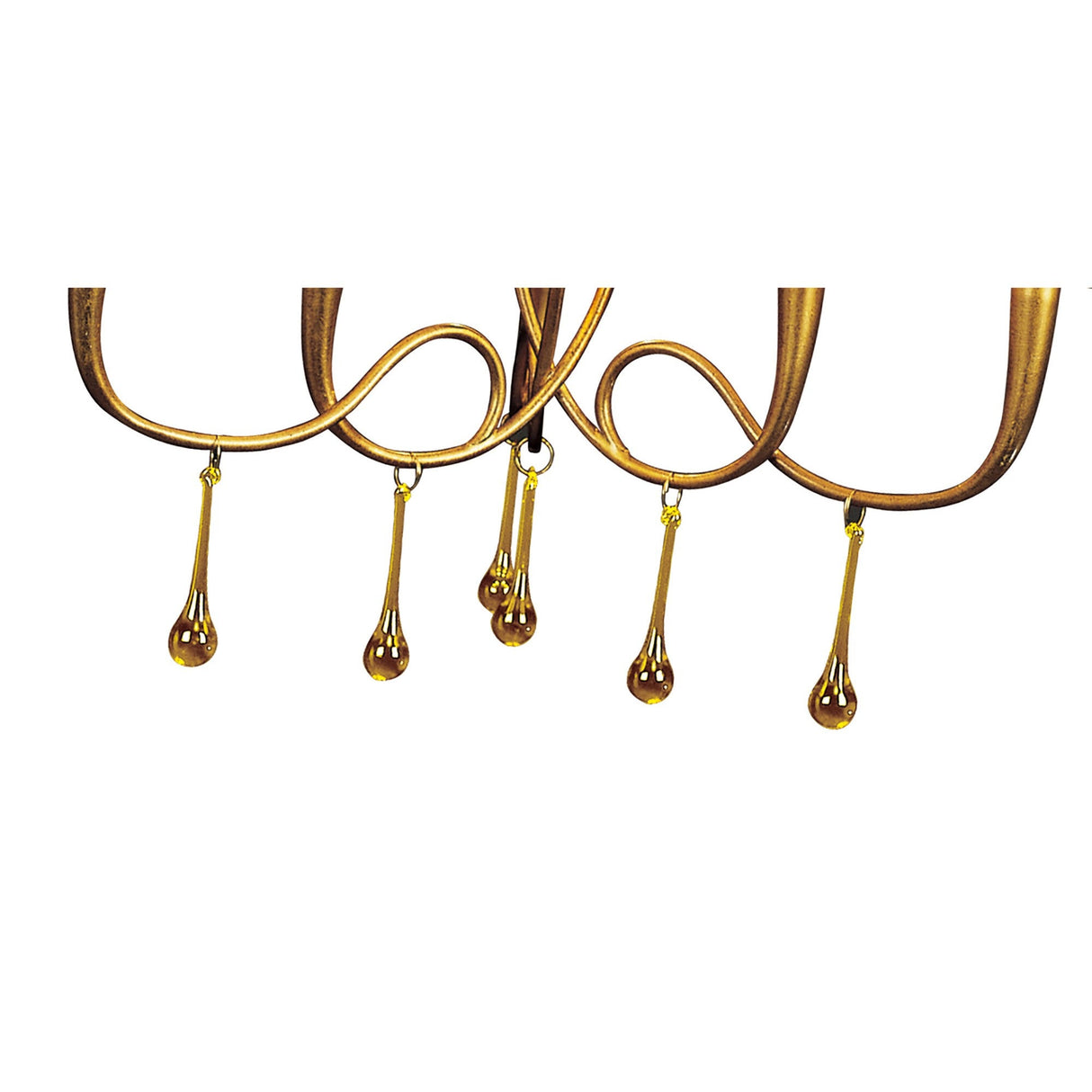 Paola 64cm 3 Arm 6 Light Chandelier - Gold With Cream Shades