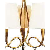 Paola 64cm 3 Arm 6 Light Chandelier - Gold With Cream Shades