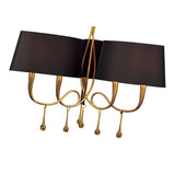 Paola 64cm 3 Arm 6 Light Chandelier - Gold With Black Shades