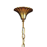 Paola Linear 2 Arm 6 Light Chandelier - Gold With Cream Shades