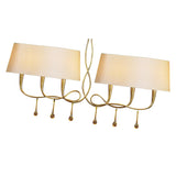 Paola Linear 2 Arm 6 Light Chandelier - Gold With Cream Shades