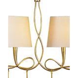 Paola Linear 2 Arm 6 Light Chandelier - Gold With Cream Shades
