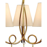 Paola 55cm 3 Light Chandelier - Gold With Cream Shades