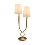 Paola 2 Light Table Lamp - Gold Painted With Cream Shades