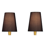 Paola 2 Ligh Wall Light - Gold With Black Shades