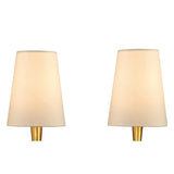 Paola 2 Light Wall Light With Switch - Gold With Cream Shades