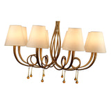 Paola 95cm Round 8 Light Chandelier - Gold With Cream Shades