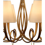 Paola 95cm Round 8 Light Chandelier - Gold With Cream Shades