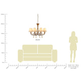 Paola 95cm Round 8 Light Chandelier - Gold With Cream Shades