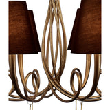 Paola 95cm Round 8 Light Chandelier - Gold With Black Shades