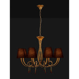 Paola 95cm Round 8 Light Chandelier - Gold With Black Shades