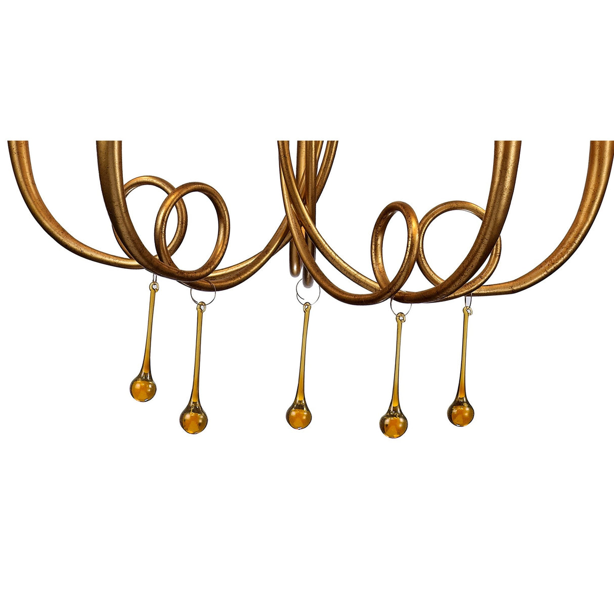 Paola 70cm Round 5 Light Chandelier - Gold With Cream Shades