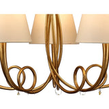 Paola 70cm Round 5 Light Chandelier - Gold With Cream Shades