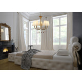 Paola 70cm Round 5 Light Chandelier - Gold With Cream Shades