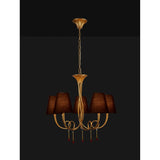 Paola 70cm Round 5 Light Chandelier - Gold With Black Shades