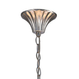 Paola 95cm Round 8 Light Chandelier - Silver With Cream Shades