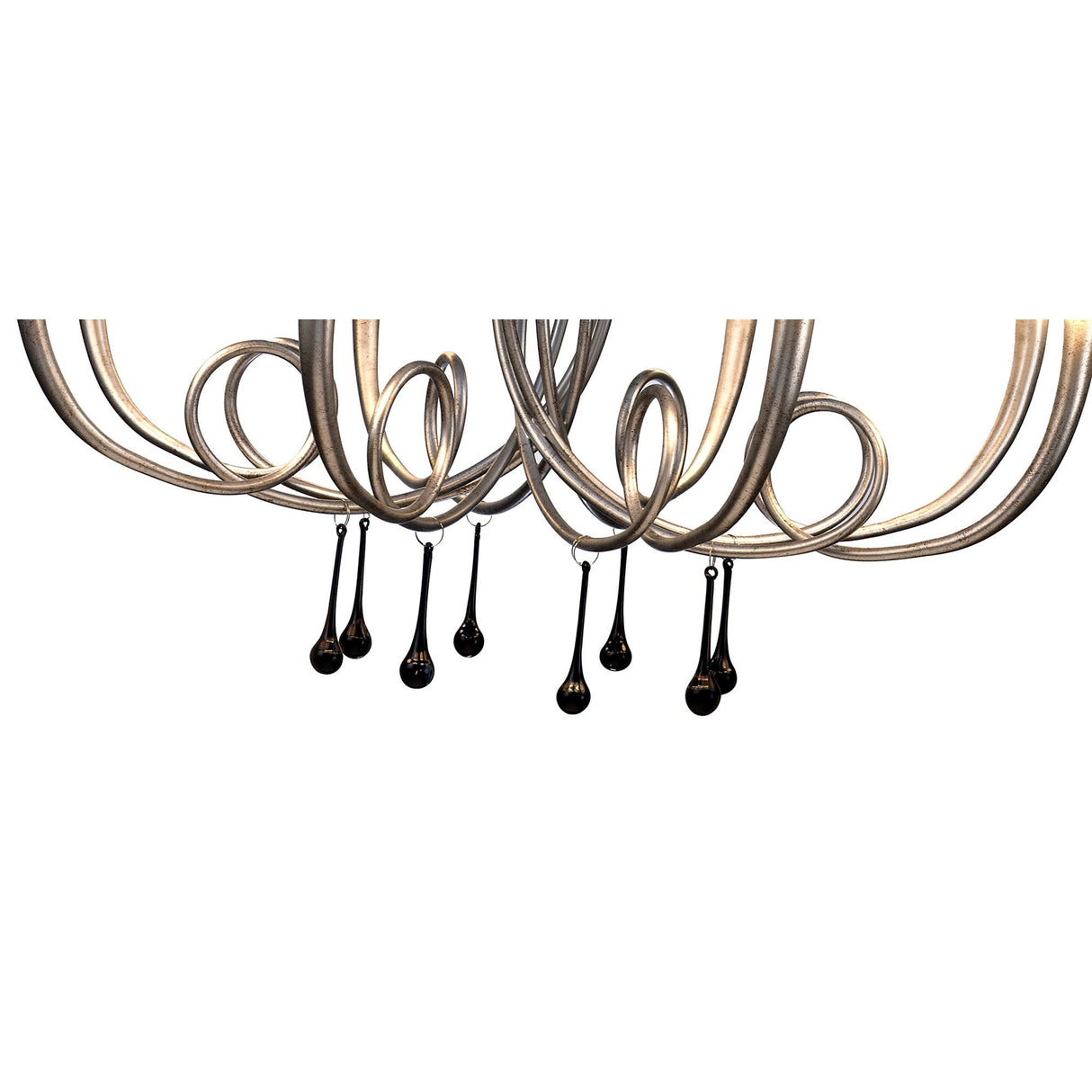 Paola 95cm Round 8 Light Chandelier - Silver With Cream Shades