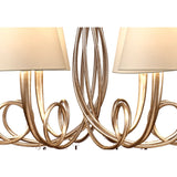 Paola 95cm Round 8 Light Chandelier - Silver With Cream Shades