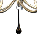 Paola 70cm Round 5 Light Chandelier - Silver With Black Shades