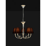 Paola 70cm Round 5 Light Chandelier - Silver With Black Shades