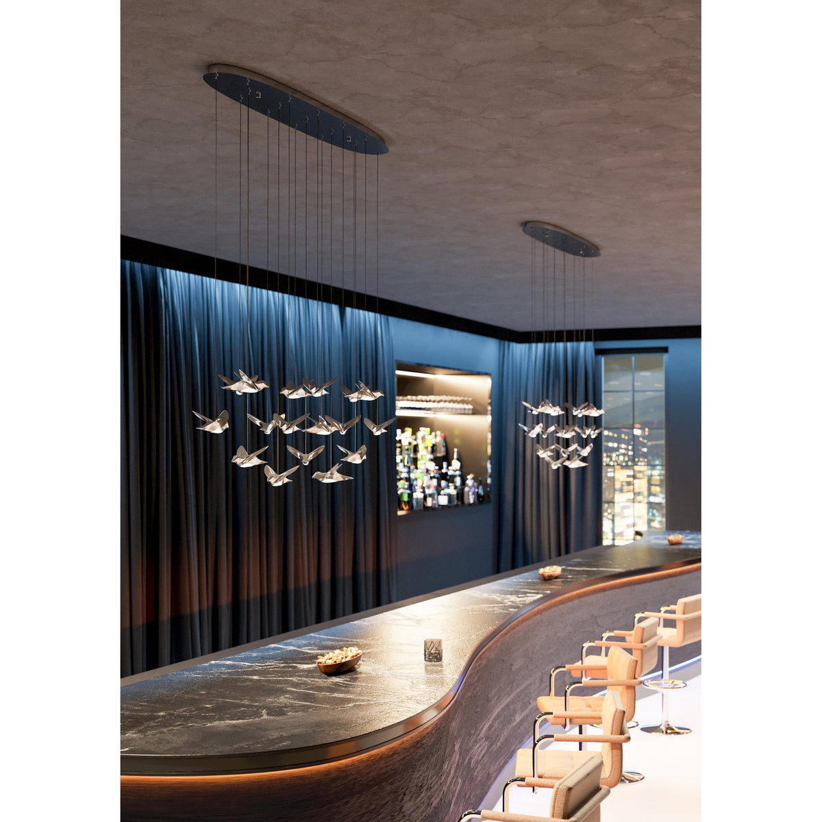 Paratebueno 1 17 Light Linear Pendant Light - Chrome