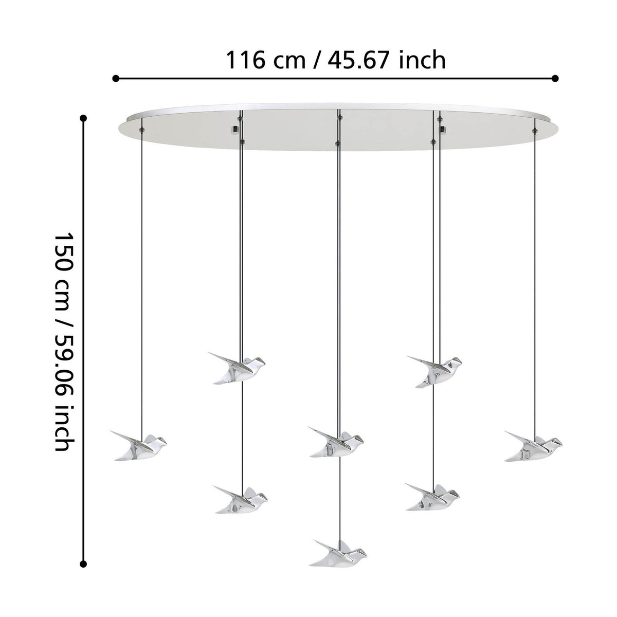 Paratebueno 1 8 Light Linear Pendant Light - Chrome