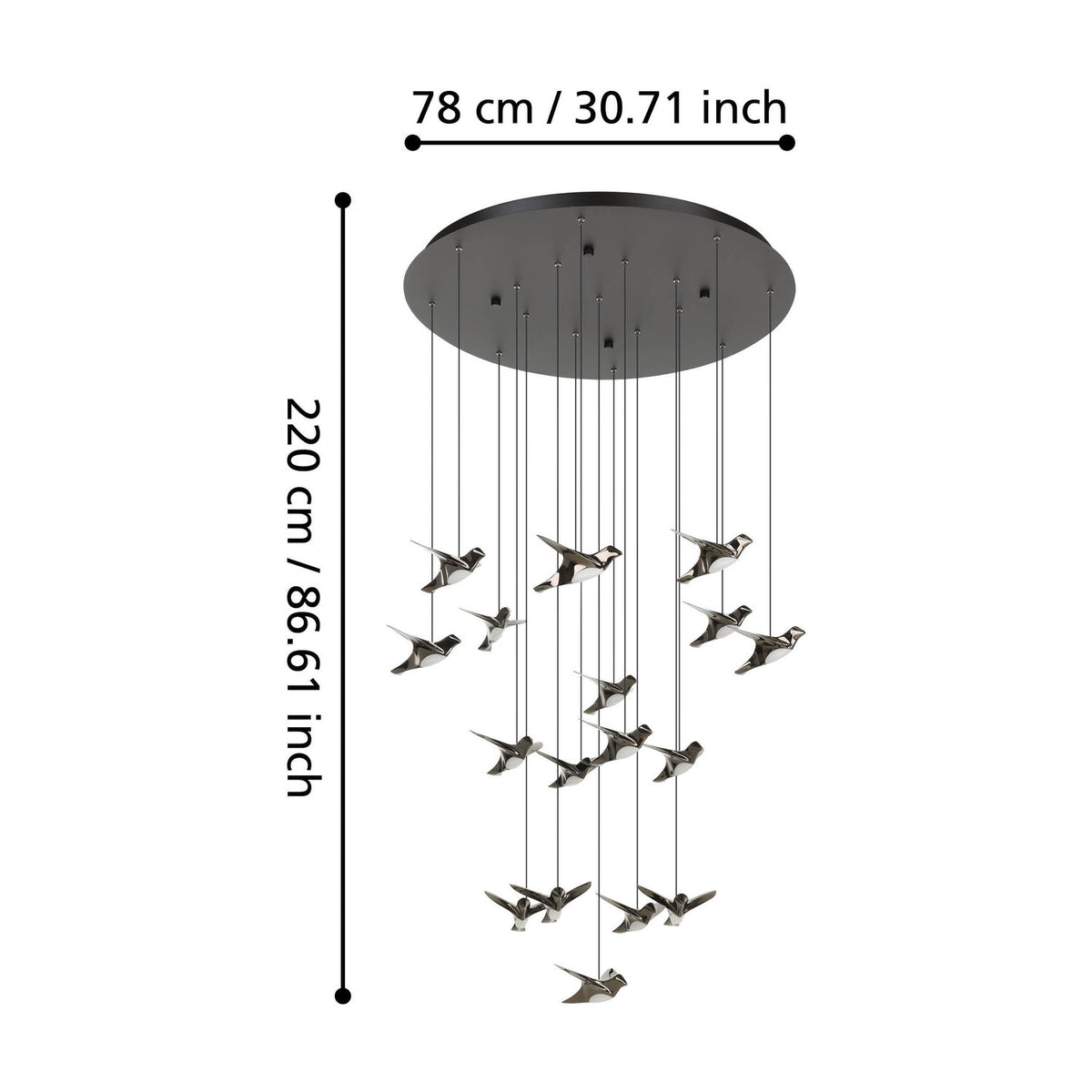 Paratebueno 17 Light Pendant - Black