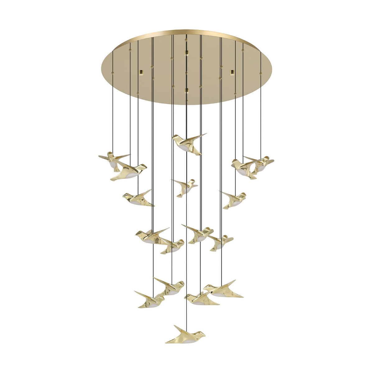 Paratebueno 2 17 Light Pendant - Brass