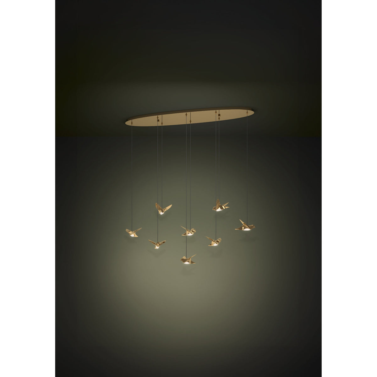 Paratebueno 2 8 Light Linear Pendant Light - Brass