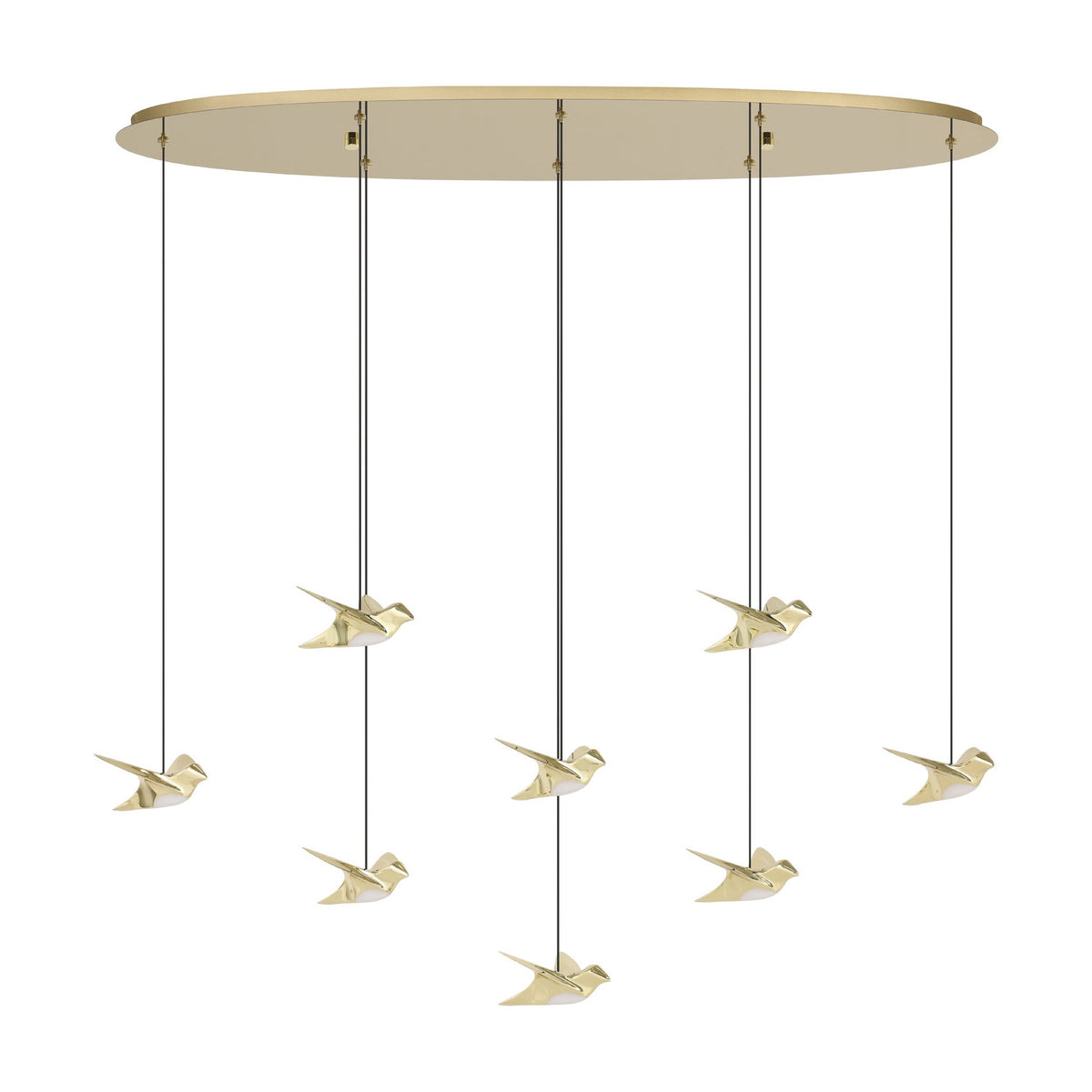 Paratebueno 2 8 Light Linear Pendant Light - Brass