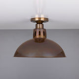 Paris Industrial Brass Dome Flush Ceiling Light