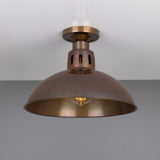 Paris Industrial Brass Dome Flush Ceiling Light