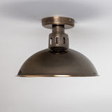 Paris Industrial Brass Dome Flush Ceiling Light