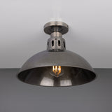 Paris Industrial Brass Dome Flush Ceiling Light