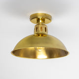 Paris Industrial Brass Dome Flush Ceiling Light
