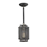 Parker 1 Light Pendant Light - Weathered Zinc & Brushed Nickel