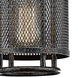 Parker 1 Light Pendant Light - Weathered Zinc & Brushed Nickel