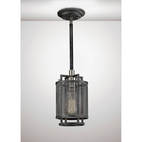 Parker 1 Light Pendant Light - Weathered Zinc & Brushed Nickel