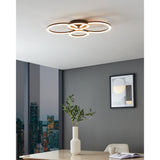 Parrapos Smart LED Flush Ceiling Light 61.4 x 45cm - Black