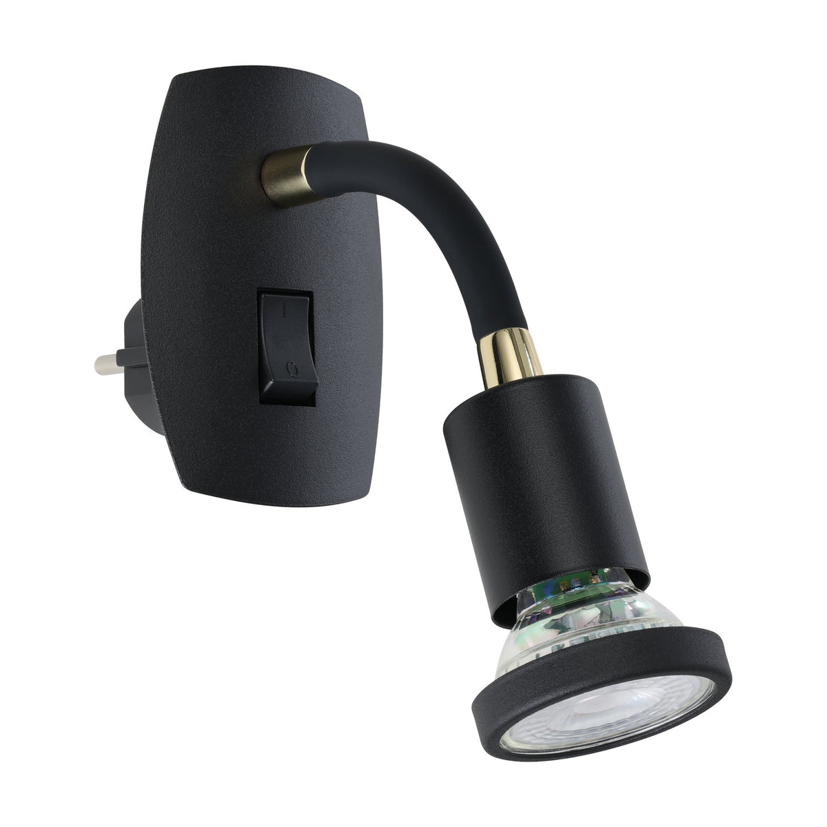 Parrini Plug In Spotlight - Black & Brass