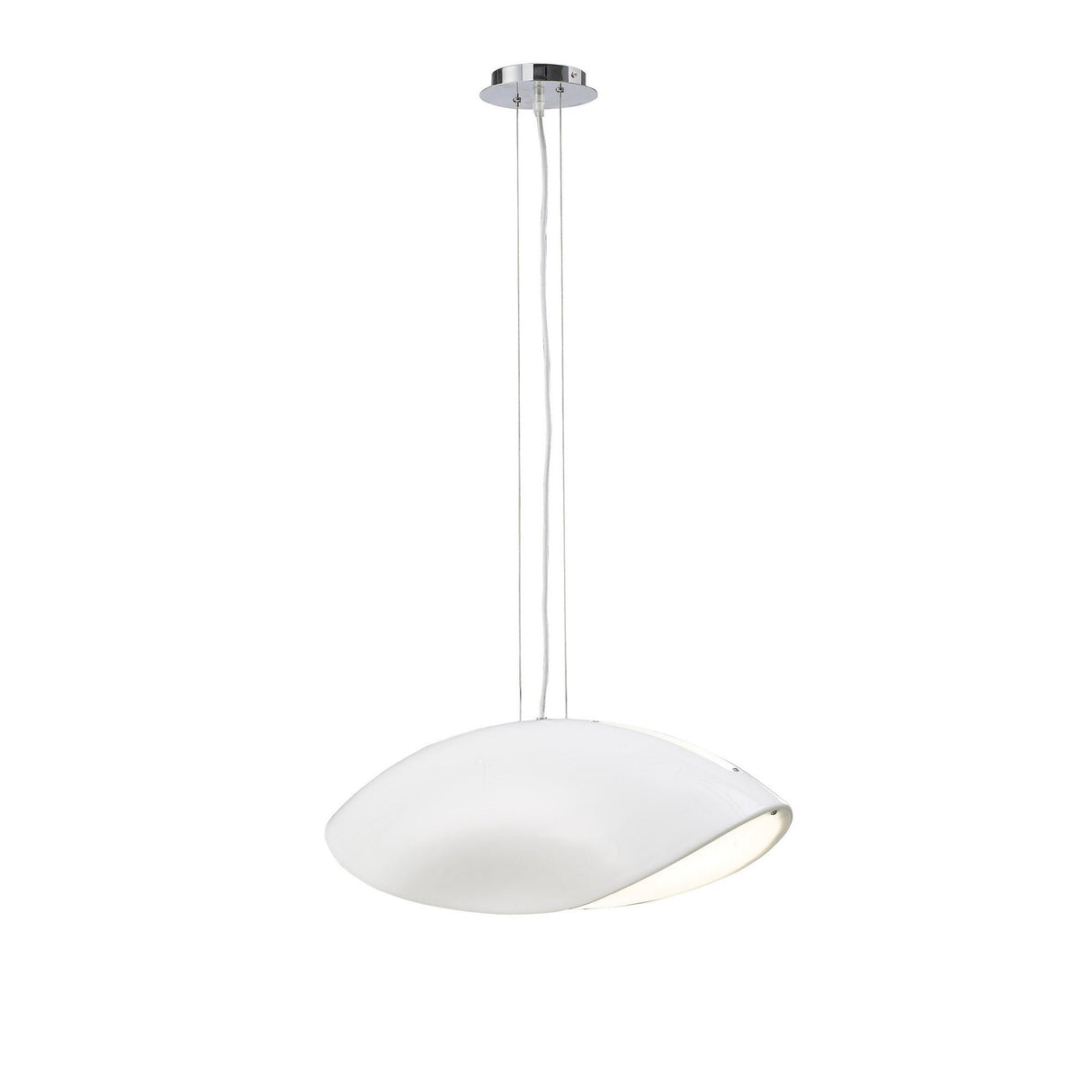 Pasion 4 Light Pendant Light – Gloss White & Polished Chrome