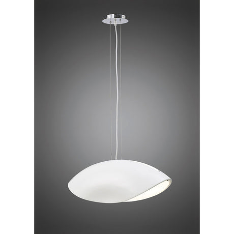 Pasion 4 Light Pendant Light – Gloss White & Polished Chrome