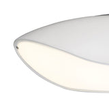 Close-up of the Mantra Pasion 4 Light flush ceiling light showing the curved gloss white fibreglass body and opal acrylic diffuser edge.