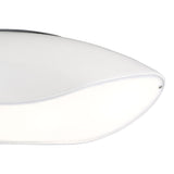 Close-up of the Mantra Pasion 4 Light Flush Ceiling Light showing the curved gloss white fibreglass body and opal acrylic diffuser edge.