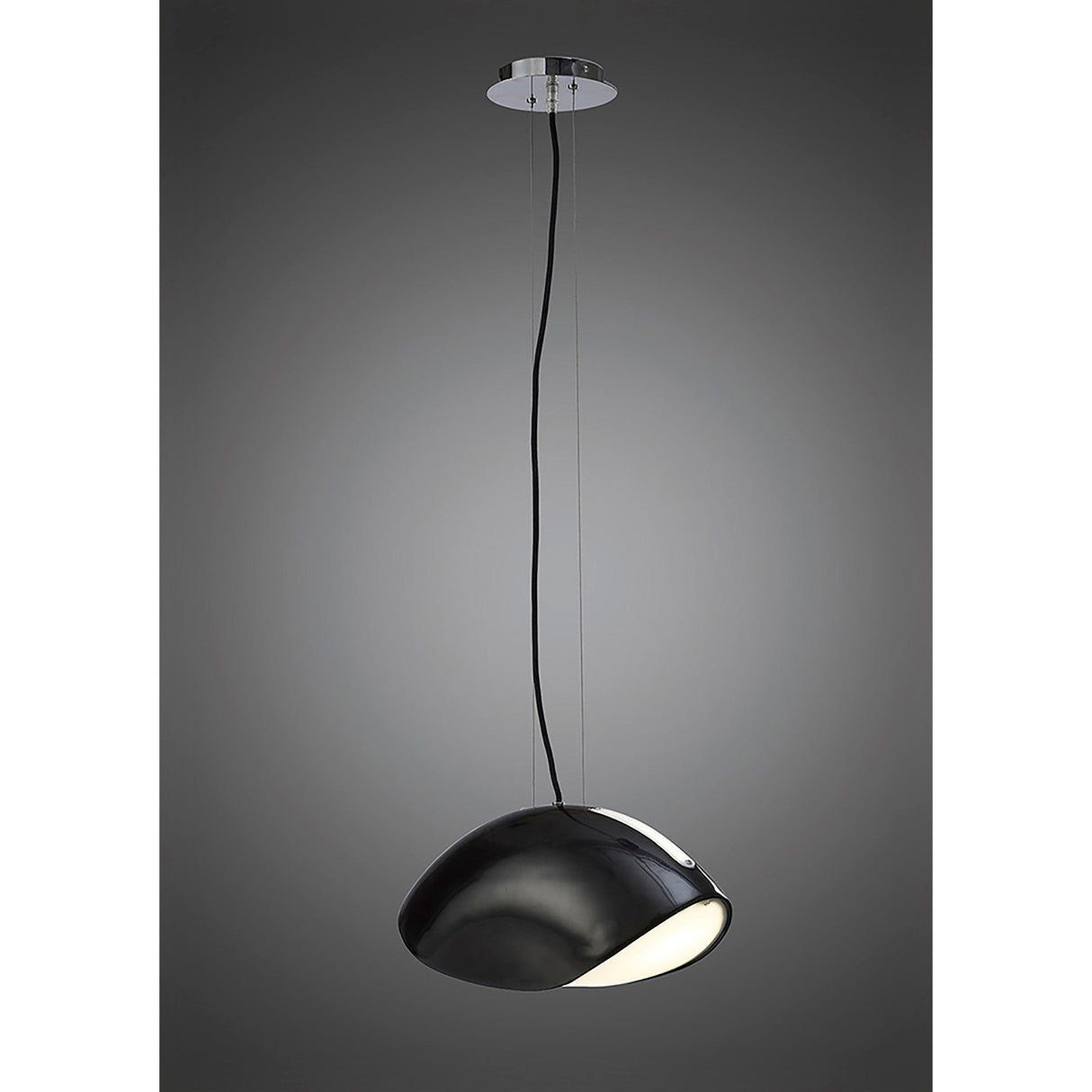 Pasion 3 Light Pendant Light – Gloss Black & Polished Chrome