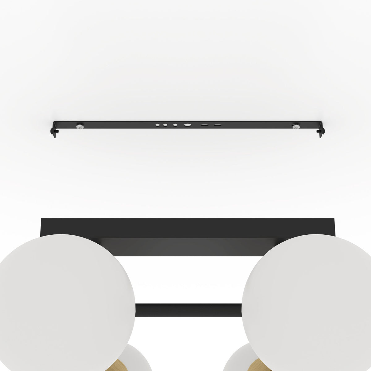 Paz 6 Light Ceiling Light - Black & Brushed Brass