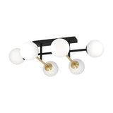 Paz 6 Light Ceiling Light - Black & Brushed Brass