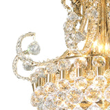 Pearl 9 Light Crystal Semi-Flush Ceiling Light - French Gold